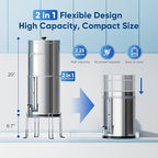 Purewell 6-Stage Alkaline Water Filter System, 0.01μm Ultra-Filtration Countertop System with 4 Filters, Metal Water Level Spigot and Stand, pH 8-9, 2.25G, PW-OB-PH