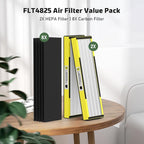 2 Packs FLT4825 HEPA Replacement Filter B Compatible with AC4825 AC4825E AC4300 AC4800 AC4900 AC4850, 2 True HEPA Filters & 6 Activated Carbon Pre-Filters