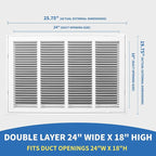 24x18 Return Air Grille [Duct Opening Size],Return Air Vent Cover for Wall Or Ceiling,Steel Return Air Filter Grilles Removable Face/Door for 1 Inch Filters (24"W x 18"H [Duct Opening])