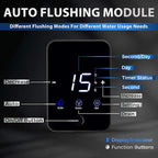 iSpring WSP200ARJ Spin-Down Sediment Water Filter, Upgraded Jumbo Size, Large Capacity, Reusable with Touch-Screen Auto Flushing Module, Brass Top Clear Housing, 200 Microns