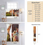 Farm Pig Living Room Curtains 84 Inch Length, Window Curtains Tab Top, Farmhouse Barn Funny Animals Butterfly Light Filtering Window Treatments Drapes 52"x84" 2 Panel