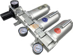 1" NPT SUPER DUTY Industrial Grade 4 Stages Filter Coalescing Desiccant Dryer Regulator System For Compressed Air Lines, Metal Bowls, Great For Paint Spray And Plasma Cutter (MANUAL DRAIN)