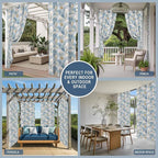 Hot Air Balloons Outdoor Curtains for Patio Fantasy Spaceship Cartoon Vintage Waterproof Outside Curtains with Grommet Top Weatherproof Curtain for Cabana Pergola Gazebo, 1 Panel, 54" W x 84" L