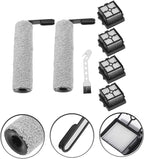 1set Replacement and Filter for Floor Scrubbers Includes Slim Rollers Filters and Brush for Removal and Odor Elimination