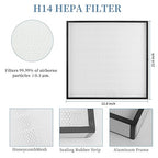 Fan Filter Unit Laminar-Flow-Hood Yzzwer - FFU HEPA Filters for Class 100/ISO 5 Cleanliness Clean Room Mycology and Mushroom Room Work 22.6" x 22.6" (HEPA Filter)