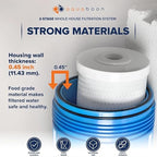 Aquaboon 2-Stage Whole House Water Filtration System with 5 Micron 10x4.5 Reducing Sediment and KDF Heavy Metals Water Filter Purification Cartrige, Pressure Gauges, Wrench, Bracket