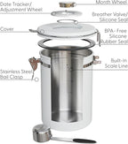 Veken Coffee Canister with Window, Airtight Stainless Steel Kitchen Food Storage Container with Lids, Date Tracker and Scoop for Grounds Coffee, Beans, Tea, Flour, Cereal, Sugar Jars, 22OZ, White