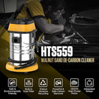 Automotive Walnut Blaster HTS559 Walnut Blaster Kit For Carbon Cleaning,GDI Intake Valve Cleaner,Intake Manifold&Exhaust Valve Cleaner,1400W Walnut Shell Blaster Built-In Walnut Recycling&Dust Filter