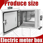 Electrical Box 12 x 12 x 8 Inch Indoor Outdoor Electrical Enclosure Box Steel Junction Box Wall Mounted Universal Electrical Project Box with Safety Locks and Mounting Plates