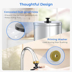 Waterdrop Gravity Water Filter, 2.25G Stainless-Steel System with Silver Ions Enhanced Filtration with 2 Black Carbon Filters, NSF/ANSI 42&372 Standard, Reduces Chlorine for Emergencies