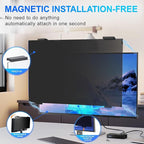2Pack Magnetic 24 Inch Privacy Screen for Computer Monitor 16:9 Aspect Ratio, Hanging Removable Anti-Blue/Glare Protector Film, Anti Spy Desktop Security Private Filter 24in