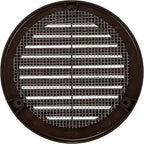 Vent Systems 4" Inch (Opening Dimensions) - Pack of 100 - Brown Soffit Vent Cover - Plastic Round Air Vent Grille - Built-in Mesh Screen - HVAC Register Louver for Bathroom, Home, Kitchen