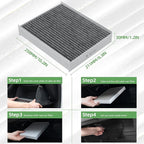 FL3Z19N619A (CF12150) Premium Cabin Air Filter With Activated Carbon Compatible with Ford F-150 F-250 F-350 F-450 F-550 SUPER DUTY 2015-2024