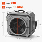 Abestorm Air Scrubber, Negative Air Machine with 3-Stage Filtration &16 Inch Air Inlet for Home, Industrial and Commercial Air Purifier, MEVR-10 & HEPA/Activated Carbon Filters, 550 CFM, Gray