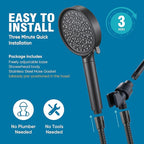 Cobbe Filtered Shower Head with Handheld, High Pressure 6 Spray Mode Showerhead with Filters, Water Softener Filters Beads for Hard Water - Remove Chlorine - Black