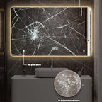 Illuminated 3 Colour LED Bathroom Mirror, Bathroom Light Mirror with Demister Pad, Dimming Function, Touch Switch, Wall Mounted Vanity Mirror, Decorative Mirror(B1,27.5"x35.4"/70x90cm)