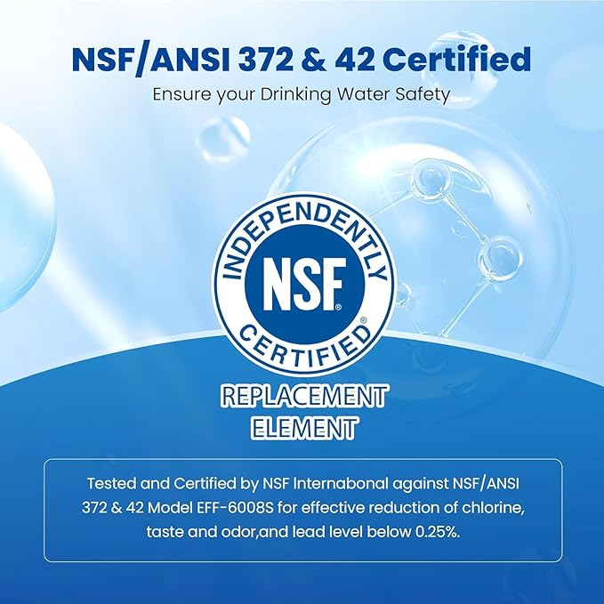 Waterspecialist WS608 Water Filter, Replacement for Whirlpool® EDR3RXD1, 4396841, Everydrop® Filter 3, 4396710, Kenmore® 46-9083, 46-9030, Refrigerator Water Filter, 3 Filters