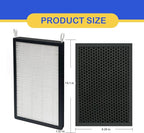 2 Pack True HEPA/Carbon Filters Replacement Compatible with NUWAVE OxyPure Large Area Smart Air Cleaner Purifier Models 47001, 47002, 47003, 47004, 47005, and 47006. Activated Carbon + HEPA Combo