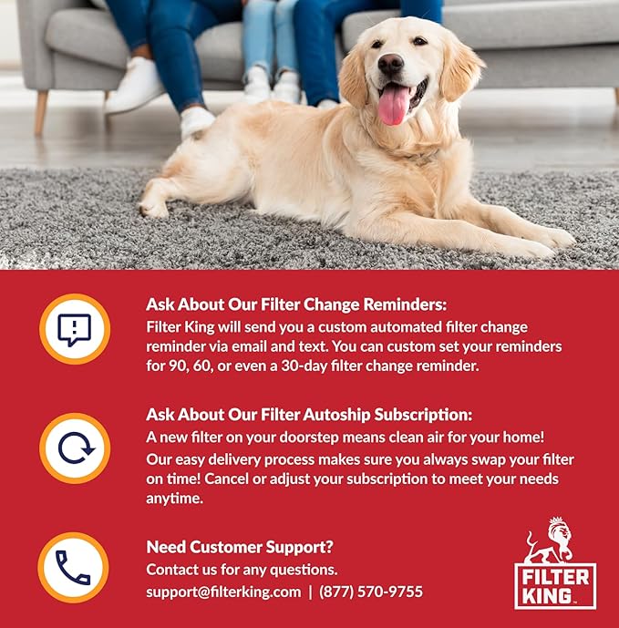 Filter King 25x25x1 Air Filter | 4-PACK | MERV 11 HVAC Pleated A/C Furnace Filters | MADE IN USA | Actual Size: 24.5 x 24.5 x .75"
