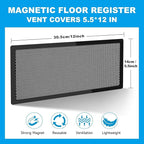 4 PCS Magnetic Vent Covers - 5.5"x12" Magnetic Air Vent Screen - for Floor/Wall/Ceiling Registers - Easy Install, Secure Fit - Durable(Fits Registers 5.5" to 6.5" Wx 12" to13" L)