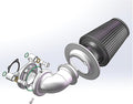 Big Sucker cone Air filter intake for harley air Cleaner Sportster Softail fatboy heritage dyna touring street road king Glide (Nake - Chromed, Type A : For Sportster XL models)
