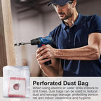 Electric Hammer Dust Bag – Drill Dust Sealr, Hole Saw Catcher | 100PCS Fine Particlle Trap for AC Installation, Wall Cut Dust Barrier Pouch, Compact Vacuum Collector Kit for Plasterboard Drilling Jobs