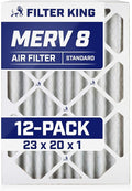 Filter King 23x20x1 Air Filter | 12-PACK | MERV 8 HVAC Pleated A/C Furnace Filters | MADE IN USA | Actual Size: 22.5 x 19.5 x .75"