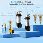iSpring WSP-50SL Reusable Whole House Spin Down Sediment Water Filter Softener, Includes Siliphos Helps Prevent Scale and Corrosion, 1" MNPT + 3/4" FNPT, 50 Micron
