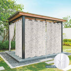 Abstract Airline Route Waterproof Outdoor Curtains for Patio, Windproof Weatherproof Curtains with Weighted Hem, Vintage Aircraft Arrows Light Filtering Privacy Drapes for Porch 54"x 84"