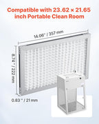 VEVOR Lab Fume Hood Filter, 14.06 x 8.74 x 0.83 in, 5 Pieces Replacement Prefilters for 23.62 x 21.65 in Portable Clean Room to Capture Particles Sized 3-10μm, Non-Woven Filter and Aluminum Frame