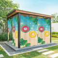 Summer Outdoor Curtains for Patio Plumeria Swimming Circles Ocean Beach Waterproof Outside Curtains with Grommet Top Weatherproof Curtain for Cabana Pergola Gazebo, 1 Panel, 54" W x 84" L