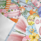 Easter Curtain Valances for Windows, Kitchen Valance Window Treatment, Spring Eggs Rabbit Ear Flowers Wooden Grain Light Filtering Block Curtains for Bathroom/Bedroom/Living Room 42'' x 12''