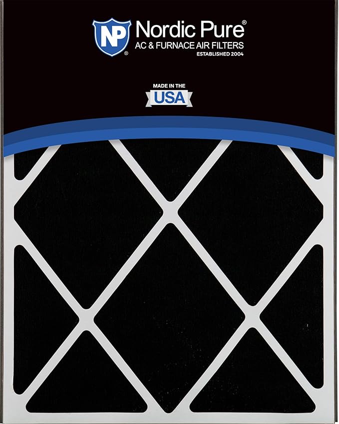 Nordic Pure 20x25x5 (Actual Size: 19 3/4 x 24 1/4 x 4 7/8) Air Bear AC Filter Replacement MERV 14 Plus Carbon 4 Pack