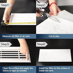 Air Vent Filters,12"x120"Cut to Fit Air Filter Material (60+Filters),MERV 8 Electrostatic Air Vent Filter for Home Floor, Grilles, Ceiling, HVAC Furnace Vents, With 48PCs Adhesive Hook Tape