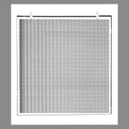 HVAC Premium 12" x 12" Cube Core Eggcrate Return Air Filter Grille for 1" Filter - Aluminum - White [Outer Dimensions: 14.5" x 14.5"]