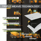 Kids Construction Window Curtains, Construction Machinery Equipment Mode of Transport Bulldozer Tractor Windows Curtain for Children Teens Room Decor 72x63in (30% Blackout)