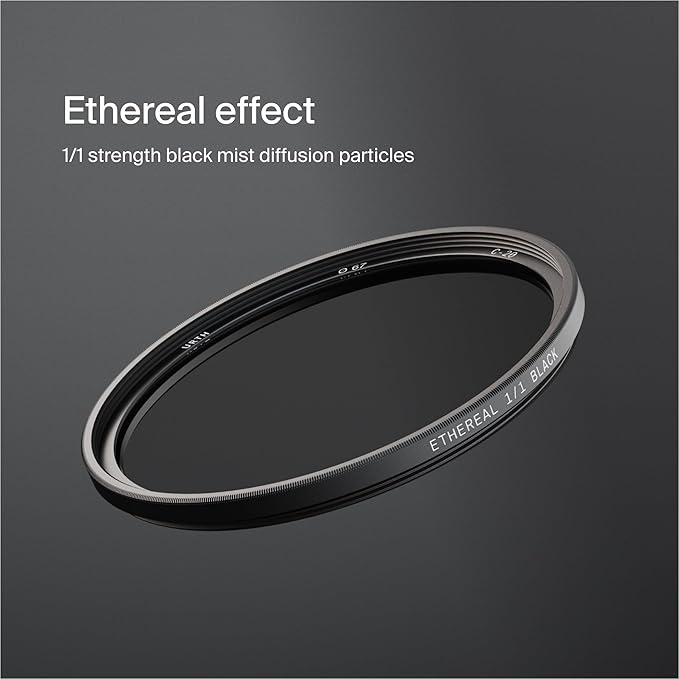 Urth 52mm Ethereal Black Mist ¹⁄₁ Diffusion Lens Filter (Plus+) - Cinematic Effect, 20-Layer Nano-Coated Light Dispersing Particles
