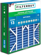 Filterbuy 20x25x5 Air Filter MERV 13 Optimal Smoke & Allergy Defense (1-Pack), Pleated HVAC AC Furnace Filters for Trion Air Bear, Generalaire, Skuttle, and More (Actual Size: 19.63 x 24.13 x 4.88)