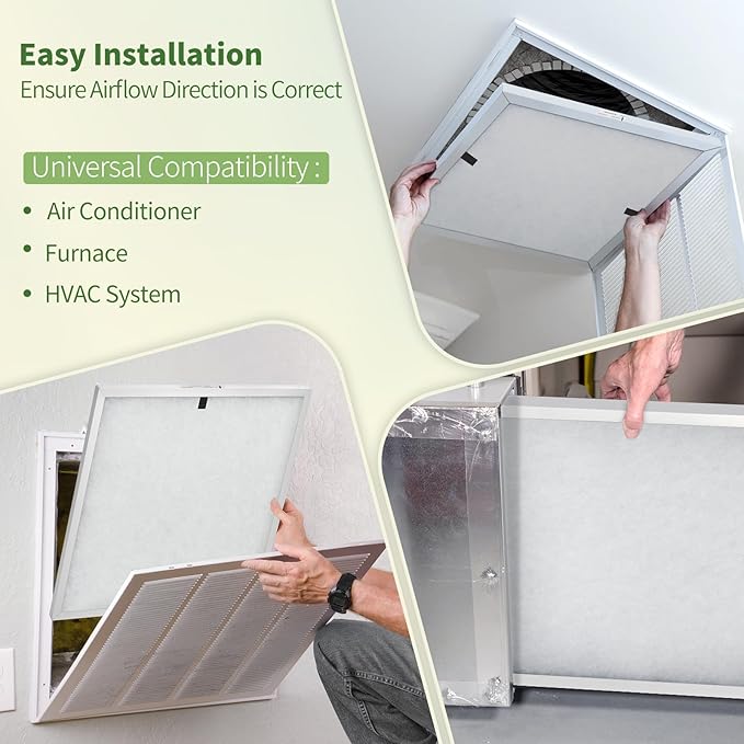 16x20x1 Reusable Air Filter MERV 8 Washable Furnace & AC Filter with 2 Extra Media Pads, Aluminum Electrostatic Air Filters for Home, Fits HVAC System, Air Conditioner, Air Handler