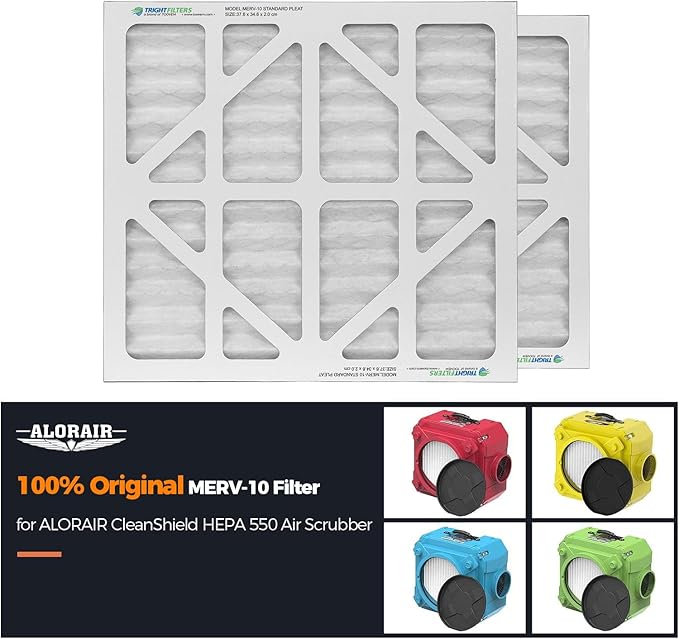 ALORAIR MERV-10 Filter Replacement Set for CleanShield HEPA 550 Air Scrubber (Pack of 5)