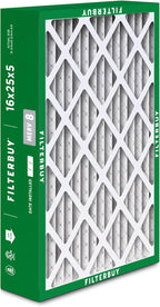 Filterbuy 16x25x5 Air Filter MERV 8 Essential Dust & Allergy Defense (2-Pack), Pleated HVAC AC Furnace Filters for Honeywell FC100A1029, Lennox X6670, and More (Actual Size: 15.75 x 24.75 x 4.38)