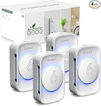 Air Ionizer for Home(4 pack), Ionic Air Purifier Plug in with 6 Carbon Fiber Tips, Ultra Quiet Portable Air Cleaner for Kitchen Bedroom Office Bathroom,Energy Efficient with Blue/Warm White Mood Light