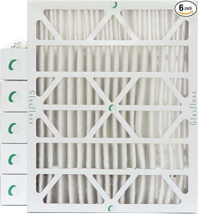 Glasfloss ZL 20x25x4 MERV 13 (FPR 10) 4" Inch Air Filters for AC and Furnace. Case of 6. Actual Size: 19-1/2 x 24-1/2 x 3-3/4
