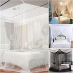 Canopy Bed Curtains Black/White/Beige Elegant Lace Canopy Curtain for Double King Size Bed(Beige)