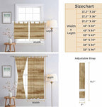 Light Brown Wood Grain Kitchen Curtains 36 Inch Length, Small Window Curtains Tab Top, Western Farmhouse Barn Door Light Filtering Short Window Treatments Tier Drapes 27.5"x36" 2 Panel