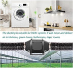 7in 6.56ft Dryer Vent Exhaust Duct Hose, Flexible Aluminum Air Ducting for HVAC Ventilation, Fan Filter and Grow Tent