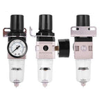 Air Compressor Filter Regulator Combo, AW2000 02 Water Oil Separator with Pressure Gauge, Pneumatic Filter Regulator Air Treatment Unit W Pressure Gauge