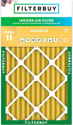 Filterbuy 14x25x2 Air Filter MERV 11 Superior Pet & Allergy Defense (1-Pack), Electrostatic Pleated HVAC AC Furnace Filters Replacement, Made in USA (Actual Size: 13.50 x 24.50 x 1.75)