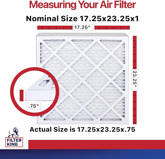 Filter King 17.25x23.25x1 Air Filter | 4-PACK | MERV 11 HVAC Pleated A/C Furnace Filters | MADE IN USA | Actual Size: 17.25 x 23.25 x .75"