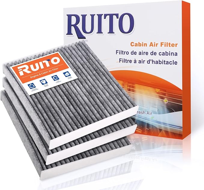RUITO Cabin Air Filter, Fits 2016-24 Civic, 2017-24 CR-V, 2009-20 Fit, 2016-24 HR-V, 2010-22 Insight, 2018-24 Odyssey, 2019-24 RDX, 2021-23 TLX, 2022-24 MDX, Replacement for CF11182